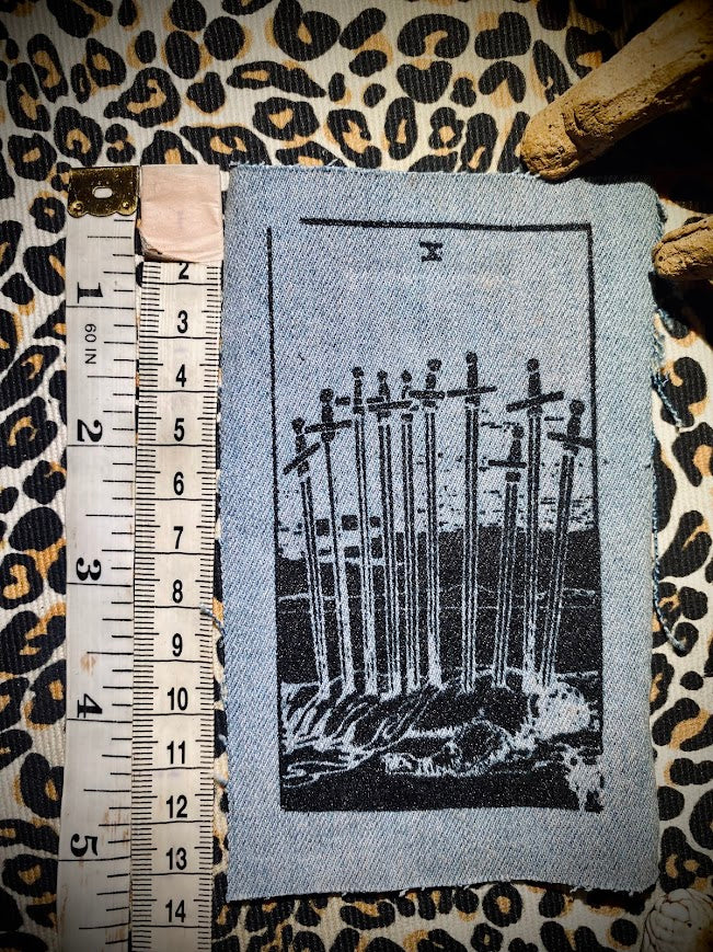 Ten of swords tarot sew on patch