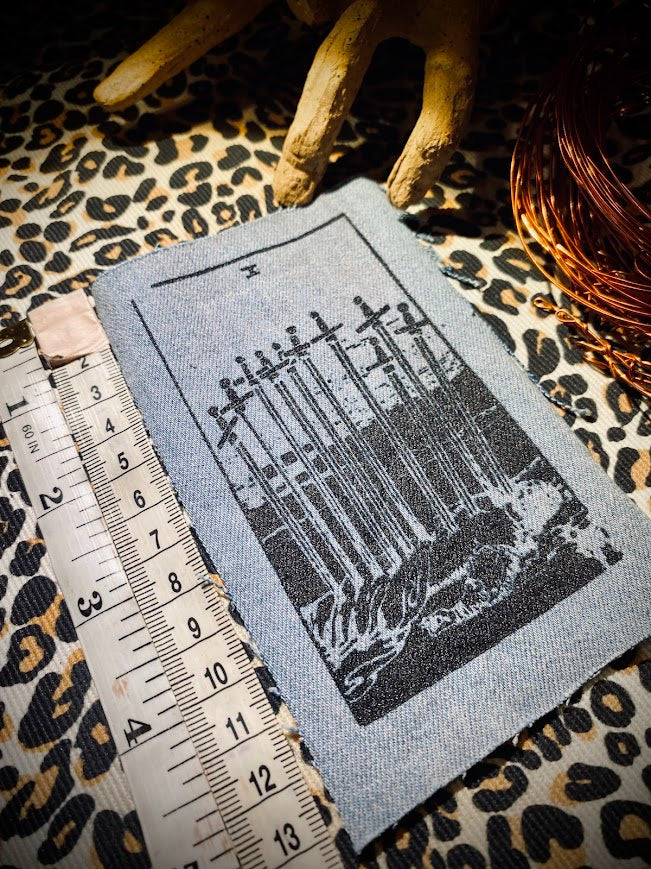 Ten of swords tarot sew on patch