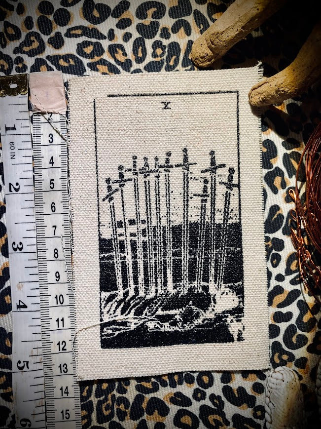 Ten of swords tarot sew on patch