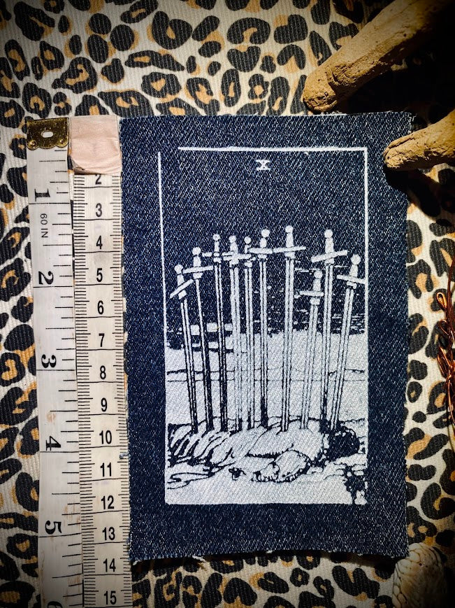 Ten of swords tarot sew on patch