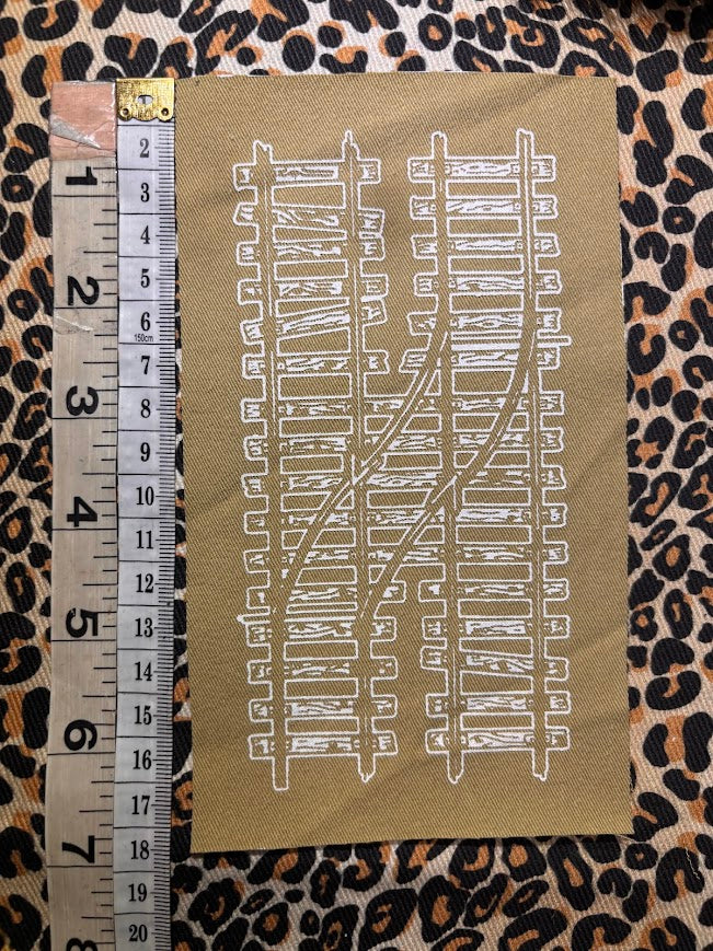 Two train tracks sew on patch