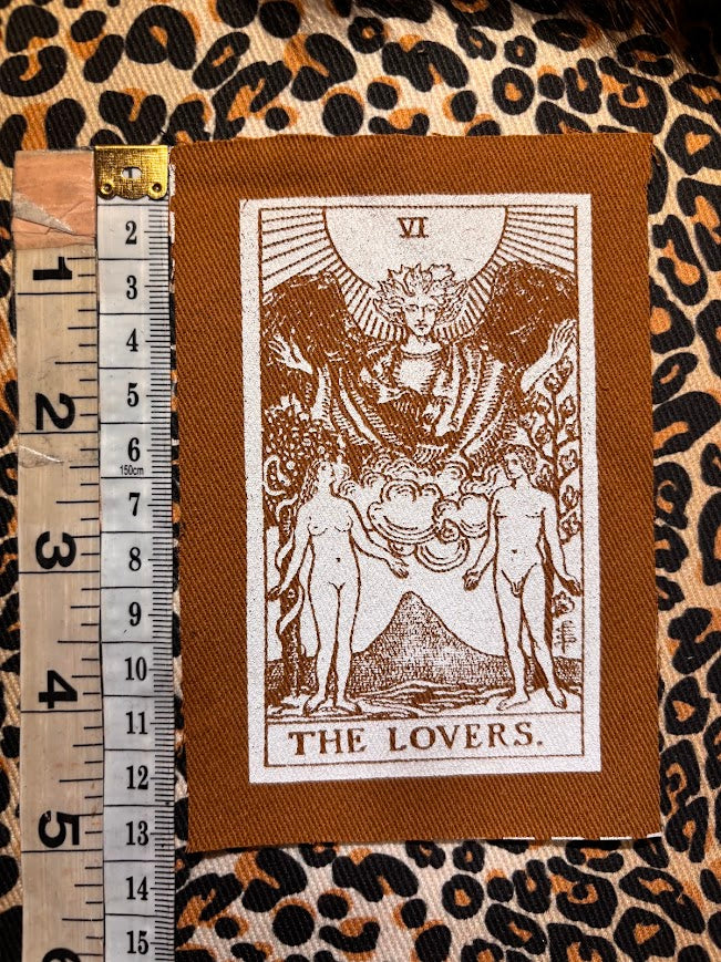 The Lovers tarot card sew on patch