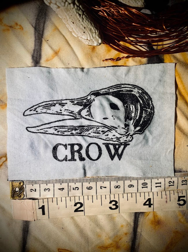 Crow Skull sew on patch