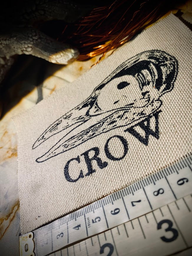 Crow Skull sew on patch