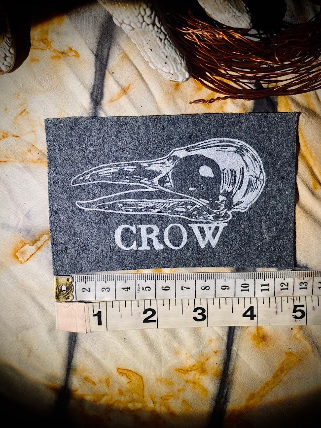 Crow Skull sew on patch