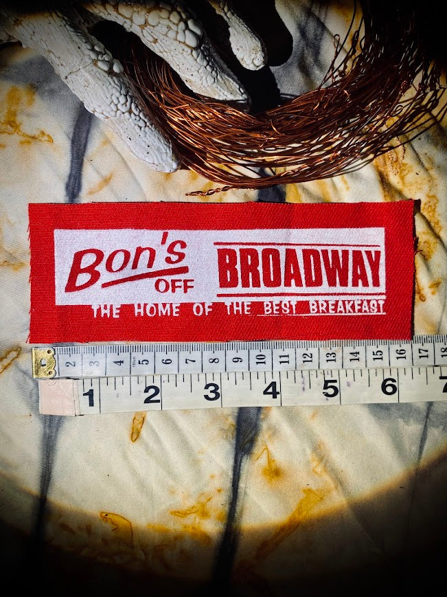 Bon's Off Broadway East Vancouver sew on patch.