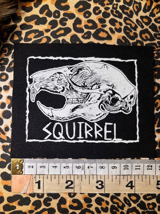 Squirrel skull sew on patch