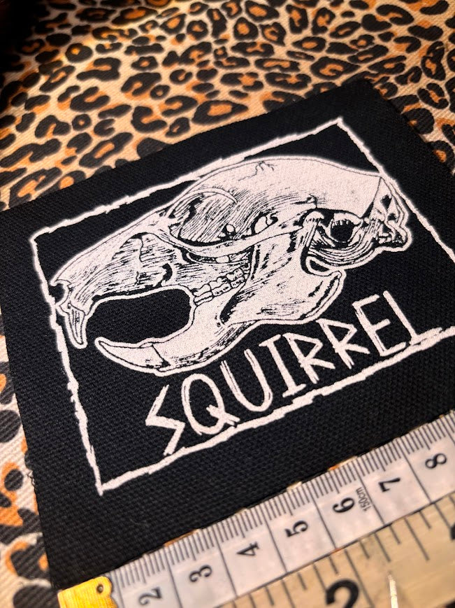 Squirrel skull sew on patch