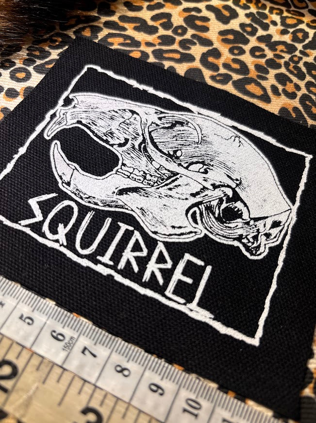 Squirrel skull sew on patch