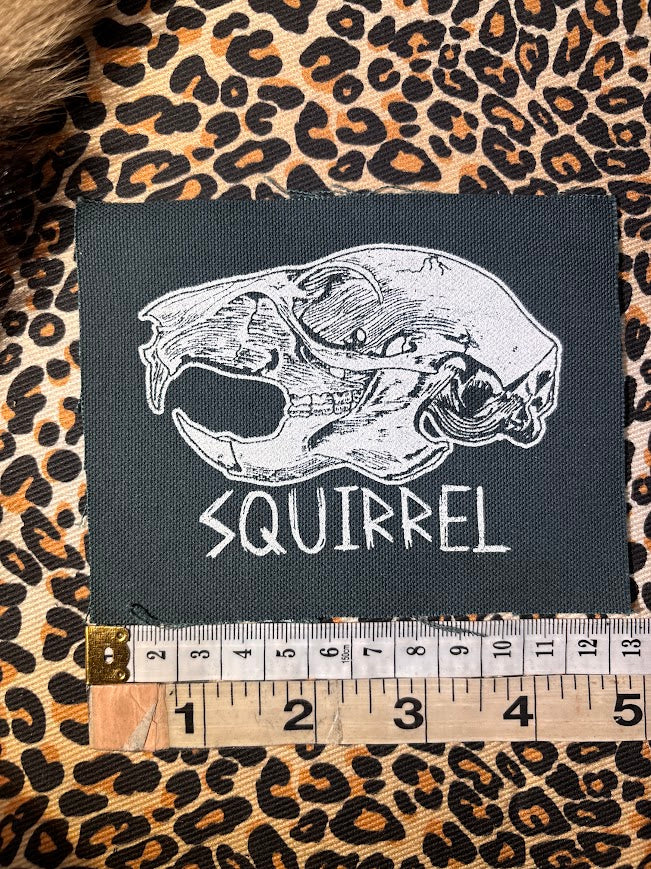 Squirrel skull sew on patch