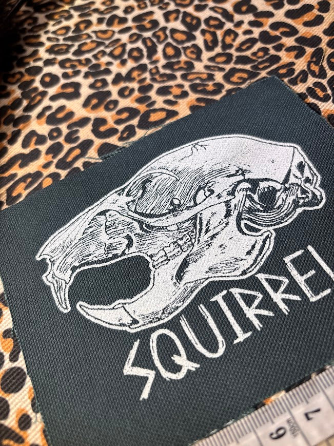 Squirrel skull sew on patch