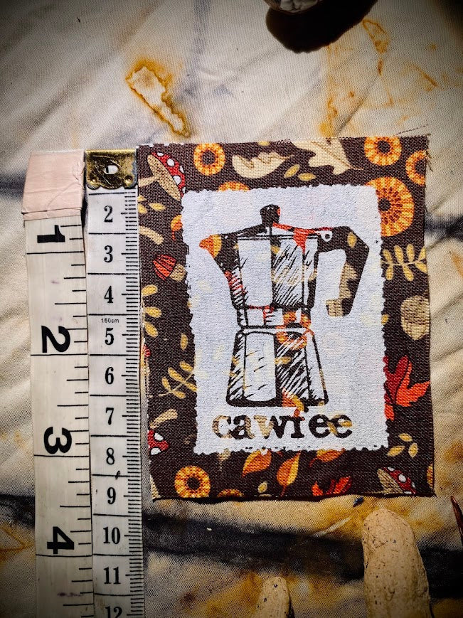 Cawfee! moka pot sew on patch