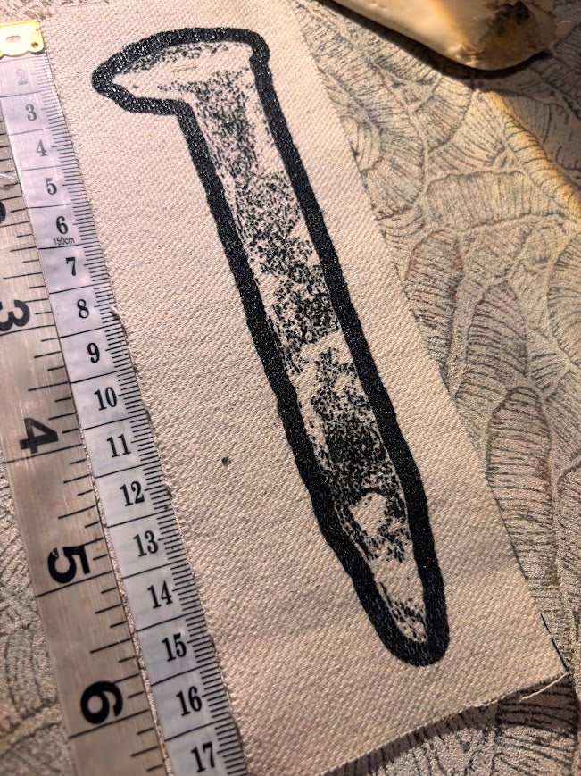Life size rail spike sew on patch