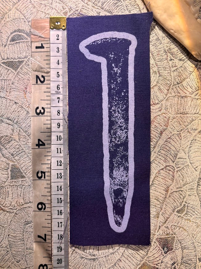 Life size rail spike sew on patch