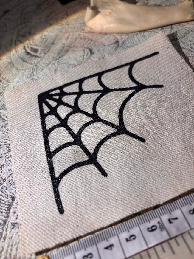 Spider Web corner sew on patch