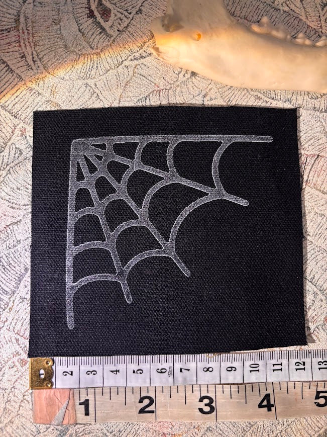 Spider Web corner sew on patch