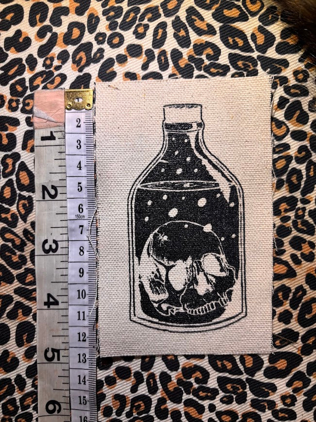 Skull in a Bottle sew on patch