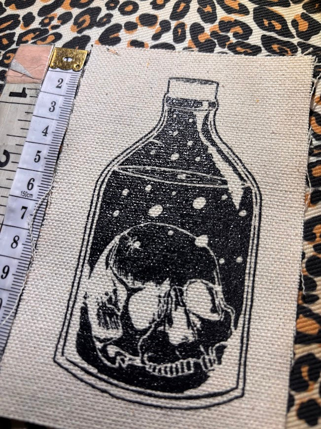 Skull in a Bottle sew on patch