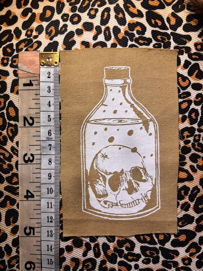 Skull in a Bottle sew on patch
