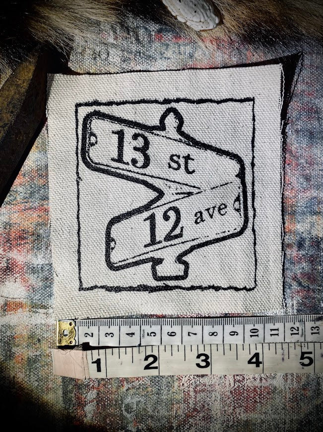 Corner of 13th and 12th, 1312 ACAB street corner sew on patch