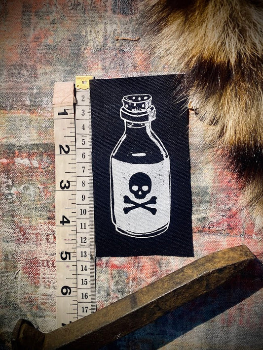 Little bottle of poison sew on patch