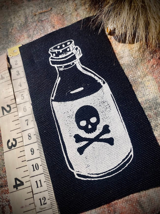 Little bottle of poison sew on patch