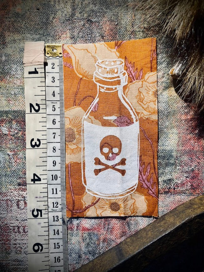 Little bottle of poison sew on patch