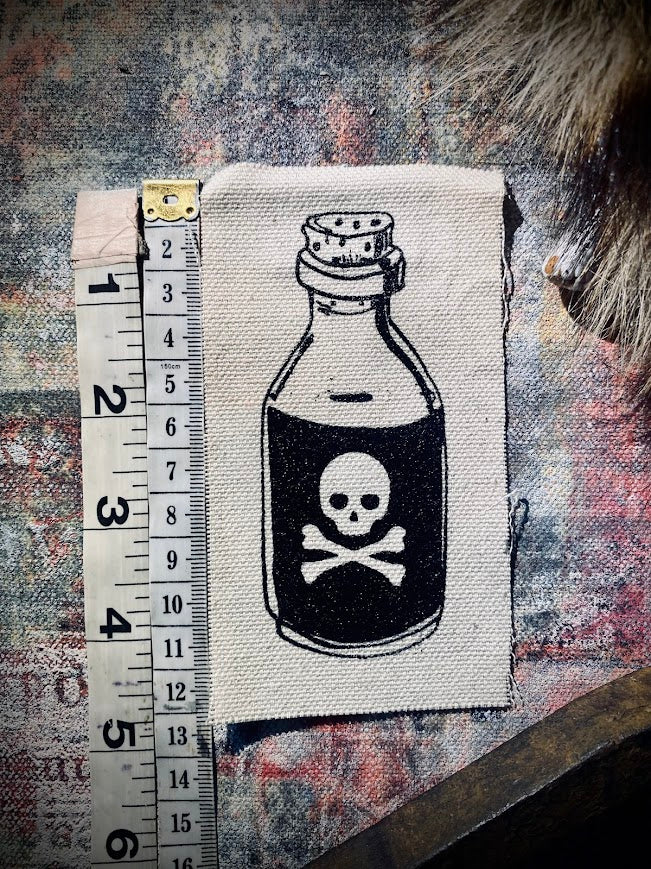 Little bottle of poison sew on patch