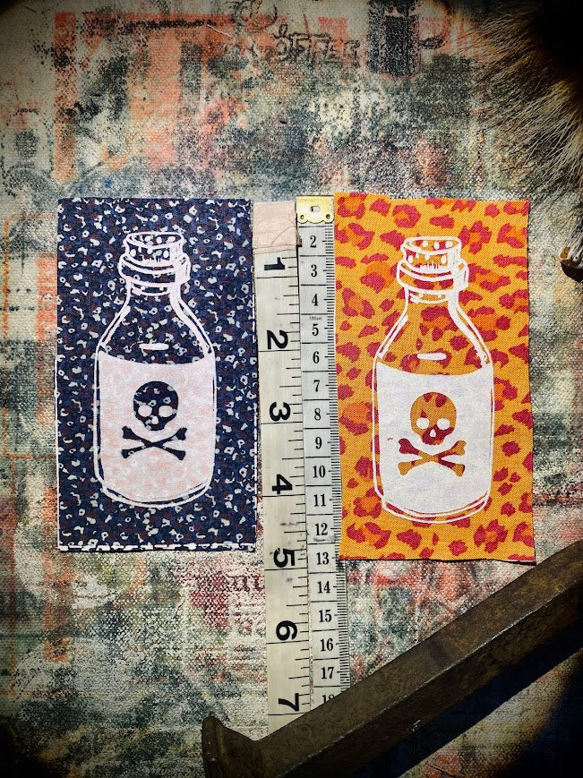 Little bottle of poison sew on patch