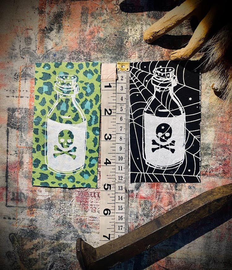 Little bottle of poison sew on patch