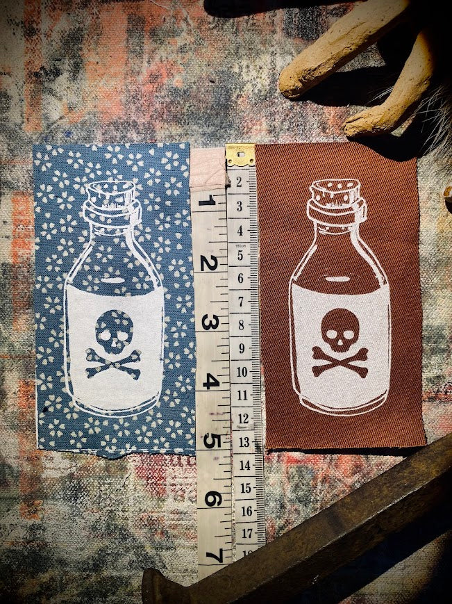 Little bottle of poison sew on patch