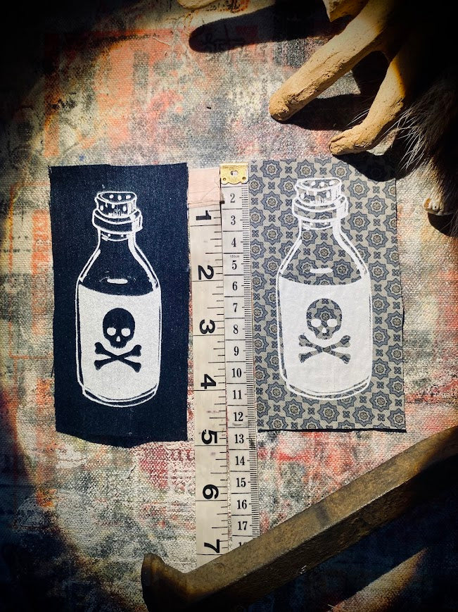 Little bottle of poison sew on patch