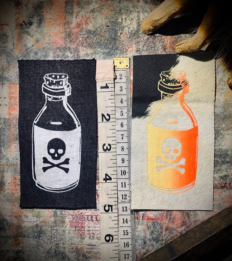 Little bottle of poison sew on patch