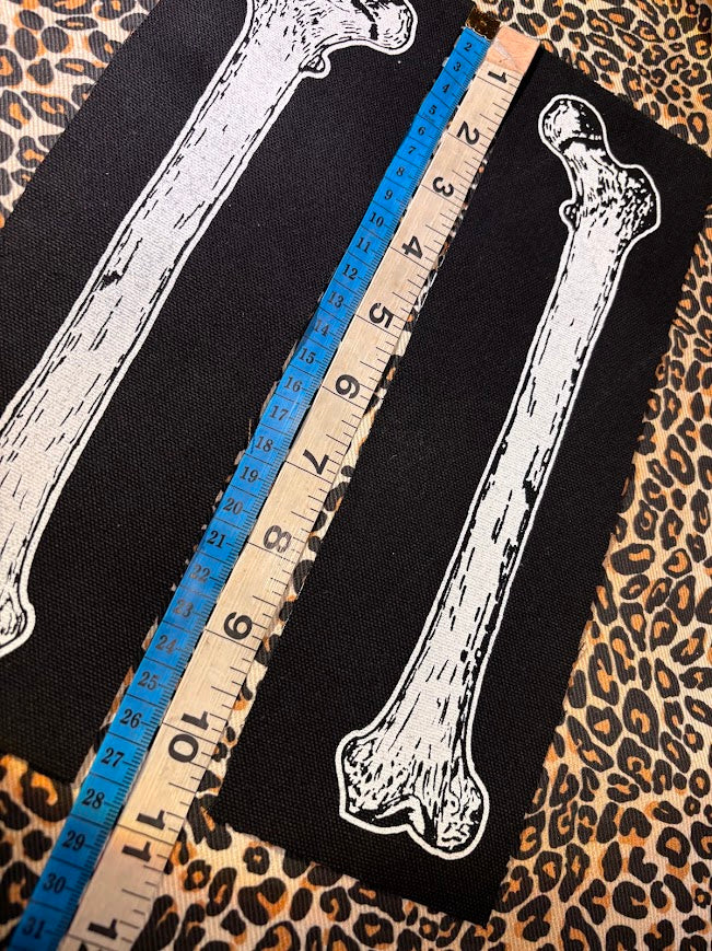 Large human femur bone patch.