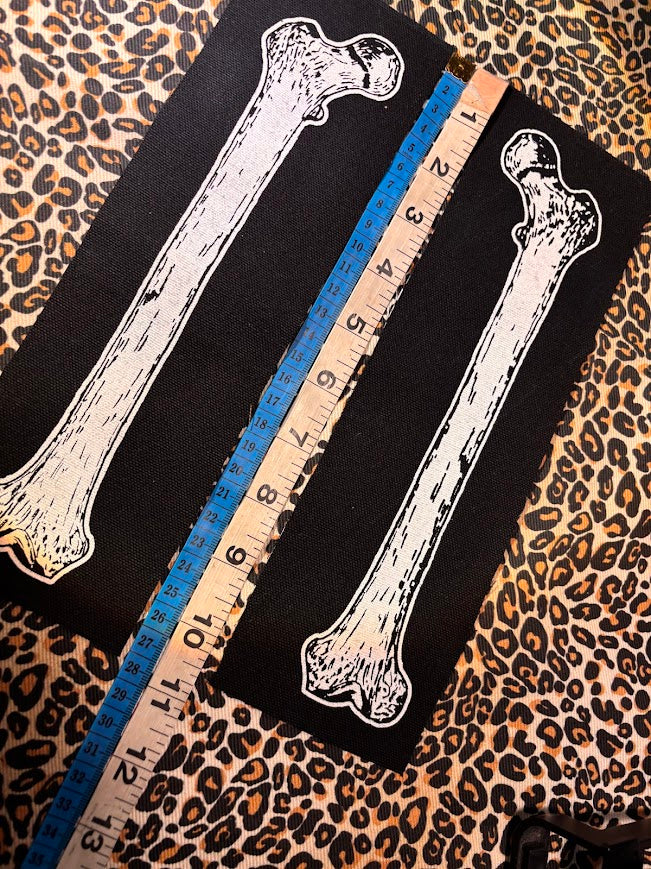 Large human femur bone patch.