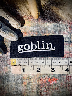 Goblin mini patch! small little patch that says goblin. for all those crusty punk and goth goblins out there.