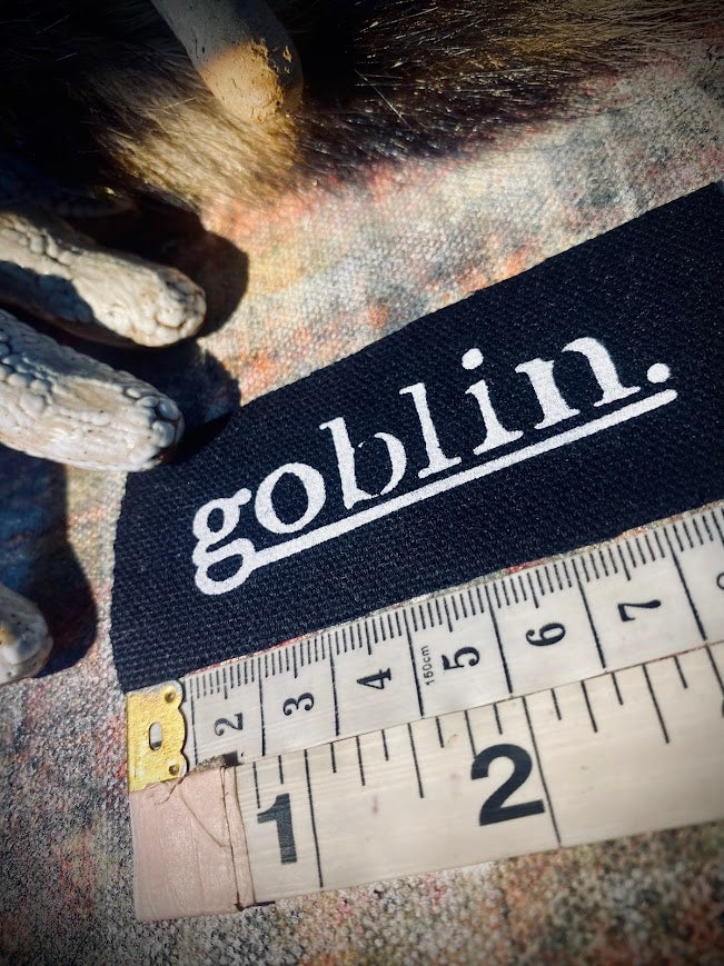 Goblin mini patch! small little patch that says goblin. for all those crusty punk and goth goblins out there.