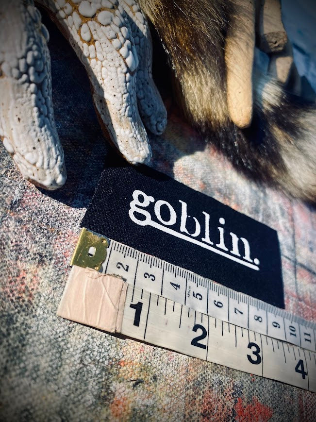 Goblin mini patch! small little patch that says goblin. for all those crusty punk and goth goblins out there.