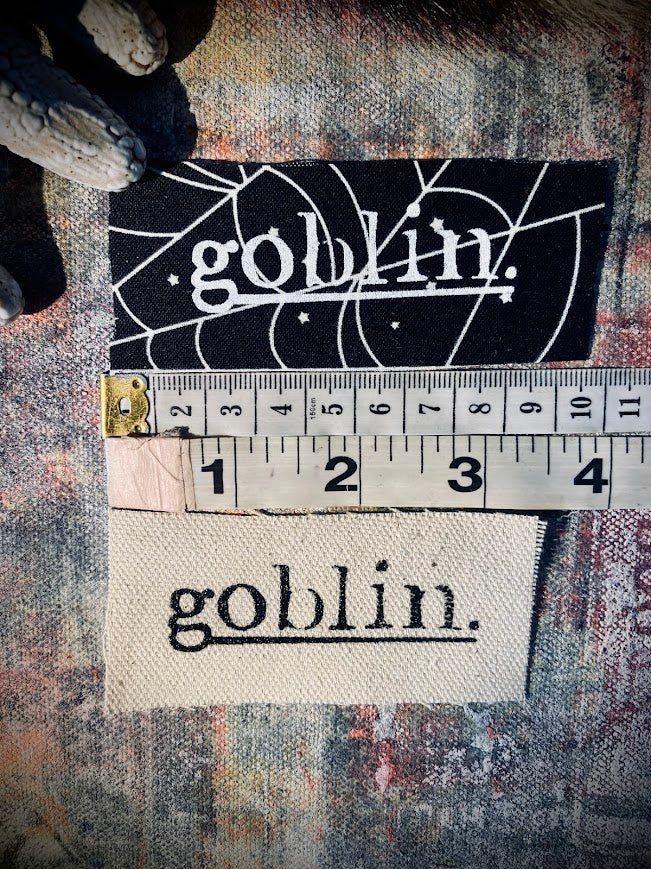 Goblin mini patch! small little patch that says goblin. for all those crusty punk and goth goblins out there.