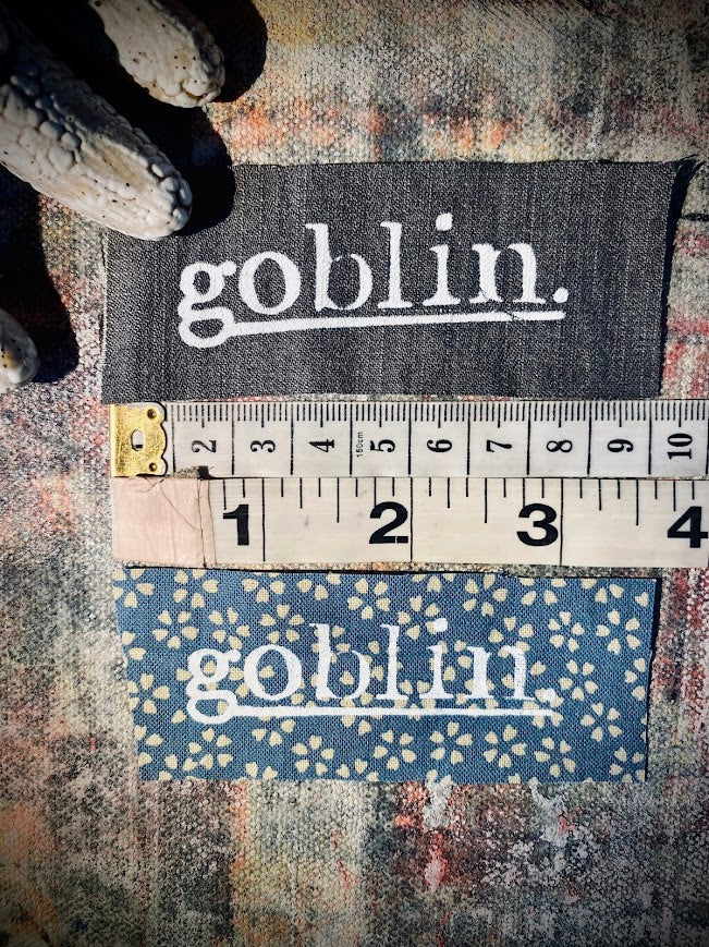 Goblin mini patch! small little patch that says goblin. for all those crusty punk and goth goblins out there.