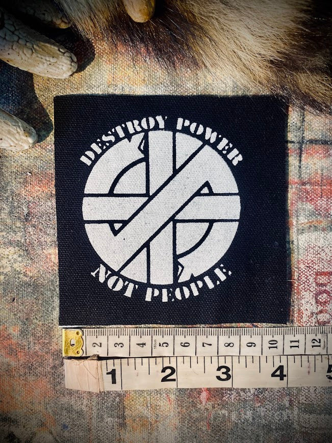 Crass destroy power not people sew on patch