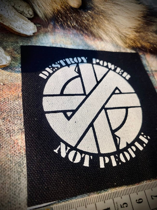 Crass destroy power not people sew on patch