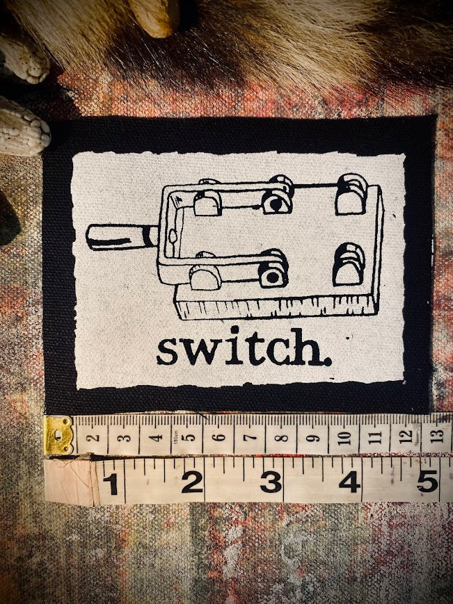 switch sew on patch. completely innocent patch. definitely not a double entendre or anything.