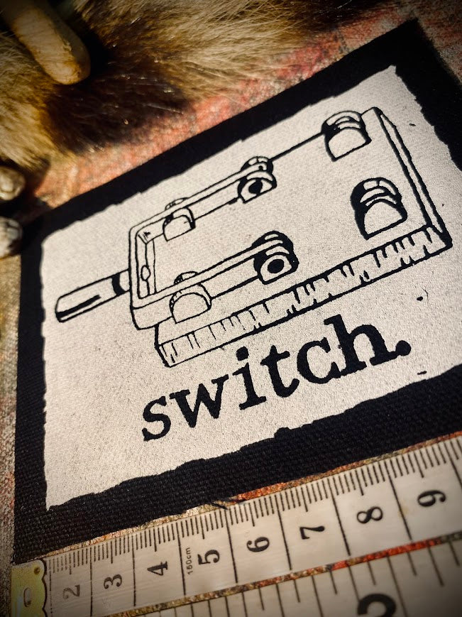 switch sew on patch. completely innocent patch. definitely not a double entendre or anything.