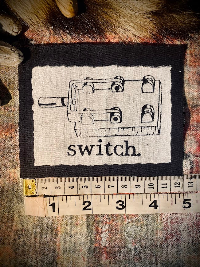 switch sew on patch. completely innocent patch. definitely not a double entendre or anything.