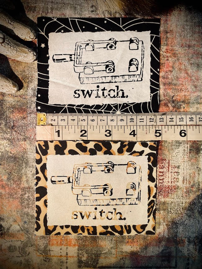 switch sew on patch. completely innocent patch. definitely not a double entendre or anything.