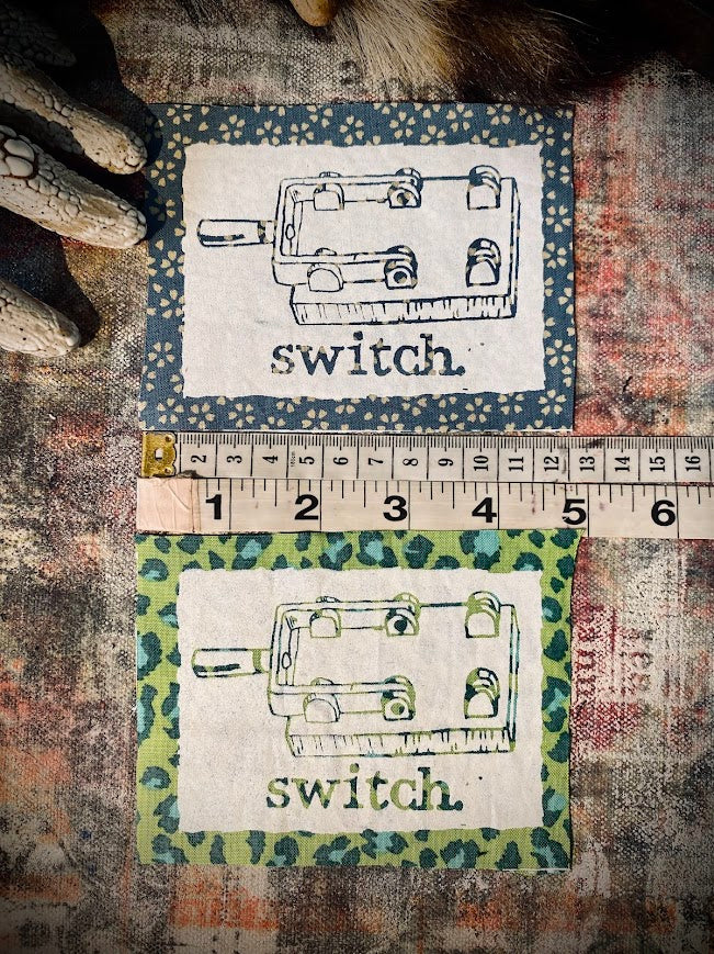 switch sew on patch. completely innocent patch. definitely not a double entendre or anything.