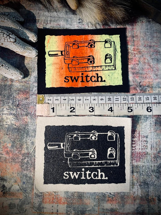 switch sew on patch. completely innocent patch. definitely not a double entendre or anything.