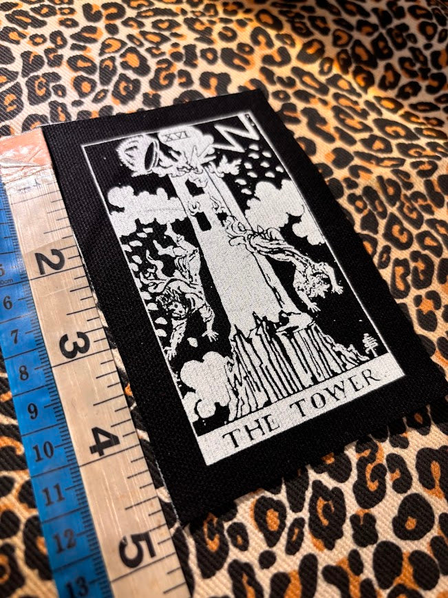 The Tower tarot card sew on patch