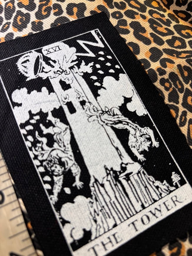 The Tower tarot card sew on patch